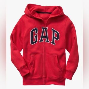 GAP Boys' Logo Hoodie Hooded Full Zip Sweatshirt, Size: 14/16, Color: Red